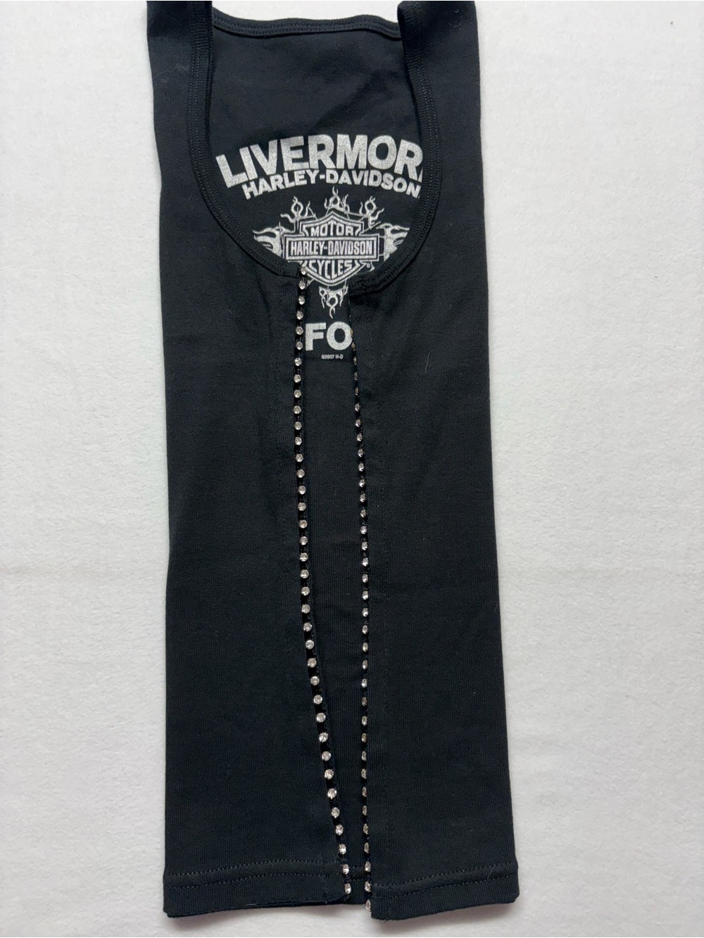 Harley-Davidson Black Rhinestone Logo Studded Tank 2007 hd - Picture 9 of 9